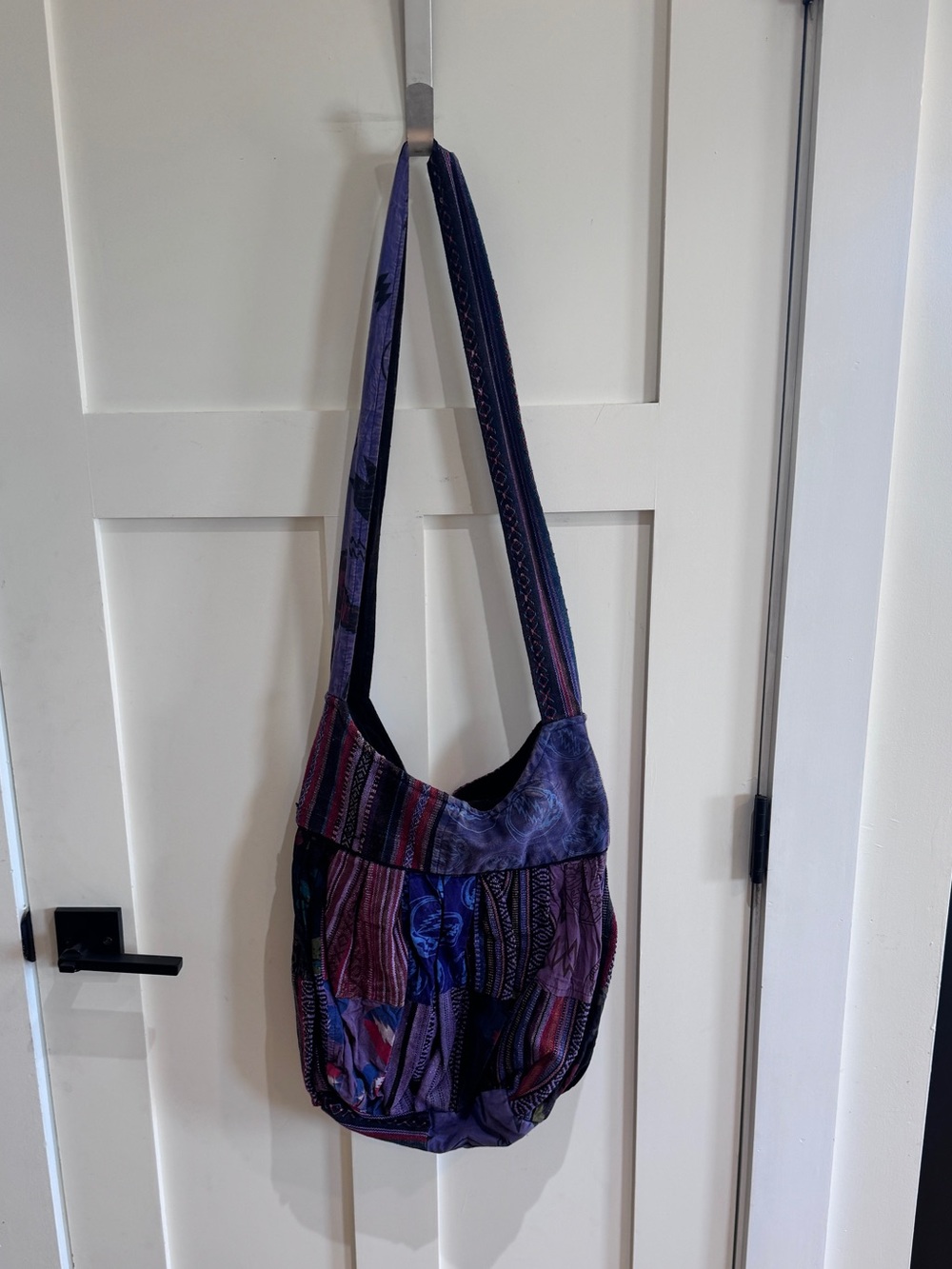 Grateful Dead Boho Purple Patterned Shoulder Bag with Long Strap